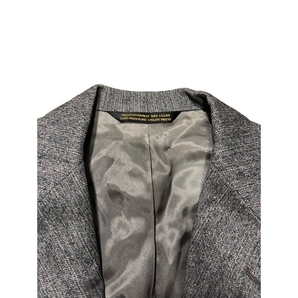 Majer Made In USA Men's Vintage Suit Blazer Gray Herringbone 44R (?) Hanover NH - Picture 4 of 9